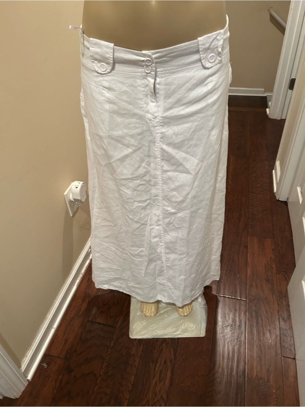 White Women's Maxi Skirt - Classic 100% Linen